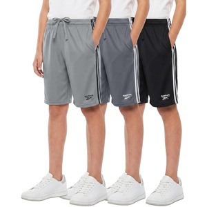image:imageReebok 3 Pack Boys Dry Fit Athletic Shorts wSide Taping  Active Quick Dry Running Basketball Soccer Short for Kids TeensSolid Black  Solid Quiet Shade  Solid Ultimate Grey