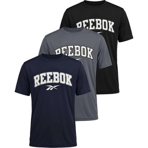 image:imageReebok 3 Pack Boys Dry Fit T Shirts Short Sleeve Athletic Active Sports Tee Shirt for Kids Teens Youth Boy Spring Size 618Solid Black  Solid Navy Blazer  Solid Quiet Shade Reebok Logo
