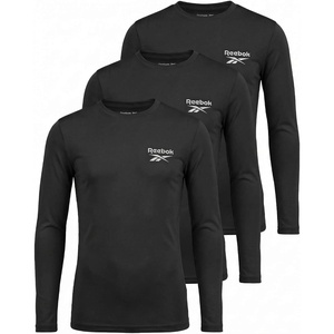 image:imageReebok 3 Pack Boys Long Sleeve Rashguard UPF Sun Protection Swim Shirt UV SPF Athletic Beach Pool Surfing Swimming 616Solid Black  Solid Black  Solid Black
