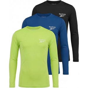 image:imageReebok 3 Pack Boys Long Sleeve Rashguard UPF Sun Protection Swim Shirt UV SPF Athletic Beach Pool Surfing Swimming 616Solid Black  Solid Blue Iolite  Solid Sharp Green