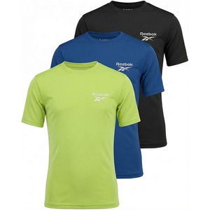 image:imageReebok 3 Pack Boys Short Sleeve Rash Guard TShirt  Sun Protection UPF UV Swim Shirt for Kids amp YouthSolid Black  Solid Blue Iolite  Solid Sharp Green
