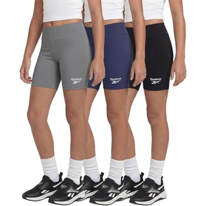 image:imageReebok 3 Pack Girls 6 Inch Bike Shorts Athletic Spandex Bikers Volleyball Soccer Dance Cheer Gymnastics Under Dress 616Solid Black  Solid Navy Blazer  Solid Quiet Shade