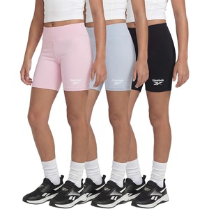 image:imageReebok 3 Pack Girls 6 Inch Bike Shorts Athletic Spandex Bikers Volleyball Soccer Dance Cheer Gymnastics Under Dress 616Solid Black  Solid Plein Air  Solid Festival Bloom