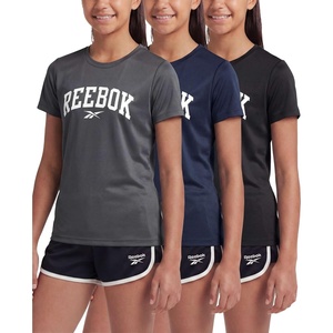 image:imageReebok 3 Pack Girls Dry Fit T Shirts Athletic Short Sleeve Sports Tops Active Tee Shirt for Kids Teens Tweens Sizes 616Solid Black  Solid Navy Blazer  Solid Quiet Shade