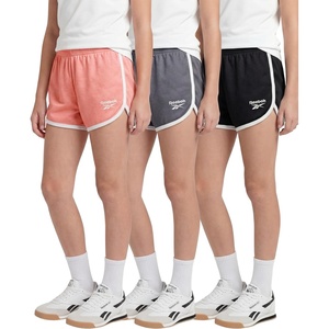 image:imageReebok 3 Pack Girls Mesh Dolphin Shorts  Kids Teen Tweens Youth Active Athletic Volleyball Basketball Soccer RunningSolid Black  Solid Quiet Shade  Solid Peach Bud