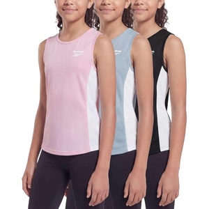 image:imageReebok 3 Pack Girls Mesh Tank Tops Athletic Active Sleeveless Racerback Sports Workout Running Dance Gym Tennis Summer CuteSolid Black  Solid Plein Air  Solid Festival Bloom
