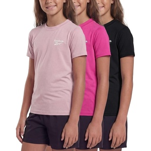 image:imageReebok 3 Pack Girls Short Sleeve Rashguard Swim Shirt UPF Sun Protection UV SPF Athletic Beach Pool Kids Teen Tween 616Solid Black  Solid Fuchsia Fedora  Solid Fragrant Lilac
