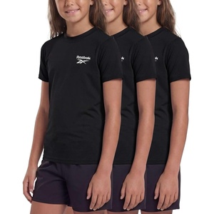image:imageReebok 3 Pack Girls Short Sleeve Rashguard Swim Shirt UPF Sun Protection UV SPF Athletic Beach Pool Kids Teen Tween 616Solid Black  Solid Ultimate Grey  Solid Peach Bud