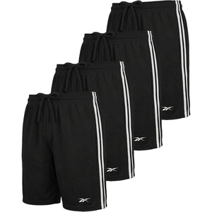 image:imageReebok 4 Pack Boys Athletic Mesh Shorts with Side Taping  Basketball Soccer Running Quick Dry Active Kids Teens YouthSolid Black  Solid Black  Solid Black  Solid Black