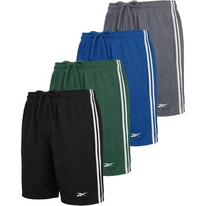image:imageReebok 4 Pack Boys Athletic Mesh Shorts with Side Taping  Basketball Soccer Running Quick Dry Active Kids Teens YouthSolid Black  Solid Hunter Green  Solid Blue Iolite  Solid Quiet Shade
