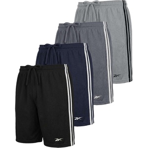 image:imageReebok 4 Pack Boys Athletic Mesh Shorts with Side Taping  Basketball Soccer Running Quick Dry Active Kids Teens YouthSolid Black  Solid Navy Blazer  Solid Quiet Shade  Solid Ultimate Grey