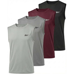 image:imageReebok 4 Pack Boys Dry Fit Active Tank Tops Athletic Sleeveless Muscle Gym Workout Shirts for Kids Teens Youth Size 6 to 18Solid Black  Solid Burgundy  Solid Ultimate Grey  Solid Dawn Blue