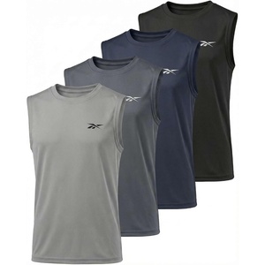 image:imageReebok 4 Pack Boys Dry Fit Active Tank Tops Athletic Sleeveless Muscle Gym Workout Shirts for Kids Teens Youth Size 6 to 18Solid Black  Solid Navy Blazer  Solid Quiet Shade  Solid Ultimate Grey