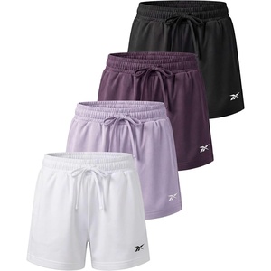 image:imageReebok 4 Pack Girls Dry Fit Athletic Shorts  Volleyball Basketball Soccer Running Sports Shorts Kids Teens Youth 616Solid Black  Solid Plum Perfect  Solid Orchid Petal  Solid Bright White