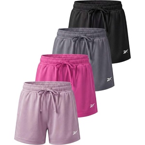 image:imageReebok 4 Pack Girls Dry Fit Athletic Shorts  Volleyball Basketball Soccer Running Sports Shorts Kids Teens Youth 616Solid Black  Solid Quiet Shade  Solid Fuchsia Fedora  Solid Fragrant Lilac