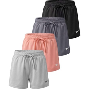 image:imageReebok 4 Pack Girls Dry Fit Athletic Shorts  Volleyball Basketball Soccer Running Sports Shorts Kids Teens Youth 616Solid Black  Solid Quiet Shade  Solid Peach Bud  Solid Barely Blue
