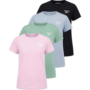 image:imageReebok 4 Pack Girls Dry Fit T Shirts Athletic Short Sleeve Sports Tops Active Tee Shirt for Kids Teens Tweens Sizes 616Solid Black  Solid Plein Air  Solid Birds Egg Green  Solid Festival Bloom