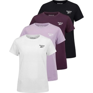 image:imageReebok 4 Pack Girls Dry Fit T Shirts Athletic Short Sleeve Sports Tops Active Tee Shirt for Kids Teens Tweens Sizes 616Solid Black  Solid Plum Perfect  Solid Orchid Petal  Solid Bright White