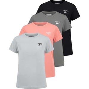 image:imageReebok 4 Pack Girls Dry Fit T Shirts Athletic Short Sleeve Sports Tops Active Tee Shirt for Kids Teens Tweens Sizes 616Solid Black  Solid Quiet Shade  Solid Peach Bud  Solid Barely Blue