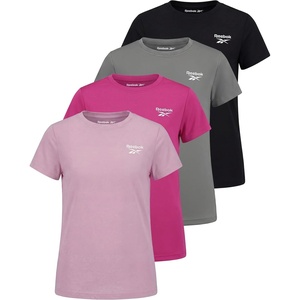 image:imageReebok 4 Pack Girls Dry Fit T Shirts Athletic Short Sleeve Sports Tops Active Tee Shirt for Kids Teens Tweens Sizes 616Solid Black  Solid Quiet Shade  Solid Fuchsia Fedora  Solid Fragrant Lilac