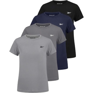 image:imageReebok 4 Pack Girls Mesh Athletic Short Sleeve T Shirts Summer Soccer Moisture Wicking Crew Neck Tops Tees Teen Youth 616Solid Black  Solid Navy Blazer  Solid Ultimate Grey  Solid Fragrant Lilac