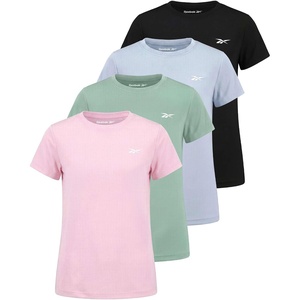image:imageReebok 4 Pack Girls Mesh Athletic Short Sleeve T Shirts Summer Soccer Moisture Wicking Crew Neck Tops Tees Teen Youth 616Solid Black  Solid Plein Air  Solid Birds Egg Green  Solid Festival Bloom