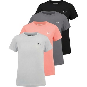 image:imageReebok 4 Pack Girls Mesh Athletic Short Sleeve T Shirts Summer Soccer Moisture Wicking Crew Neck Tops Tees Teen Youth 616Solid Black  Solid Quiet Shade  Solid Peach Bud  Solid Barely Blue
