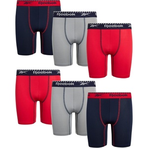 image:imageReebok Boys Underwear  6 Pack Performance Boys Boxer Briefs with Pouch  These Reebok boys boxer briefs are designed to keep active kids comfortable from school mornings to sports practice and everyRedLight GreyNavy