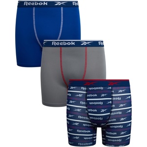 image:imageReebok Boys Underwear 3 Pack Performance MoistureWicking Boxer Briefs  Precise Youth Inseam Sizing Keeps Him Comfy Built for School Sports and Everyday PlayCobalt BlueMedium GreyBlue Depths Print
