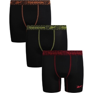 image:imageReebok Boys Underwear 3 Pack Performance MoistureWicking Boxer Briefs  Precise Youth Inseam Sizing Keeps Him Comfy Built for School Sports and Everyday PlayClassic Black With Contrast