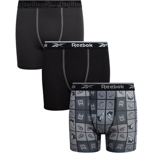 image:imageReebok Boys Underwear 3 Pack Performance MoistureWicking Boxer Briefs  Precise Youth Inseam Sizing Keeps Him Comfy Built for School Sports and Everyday PlayDark GreylBlackAlloy Print
