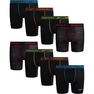 image:imageReebok Boys Underwear 8 Pack Performance MoistureWicking Boxer Briefs  Lightweight Breathable MoistureWicking Fabric Keeps Kids Cool and Dry Flexible Fit Reduces BunchingBlackBlack Print With Contrast