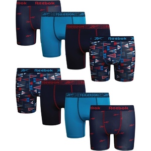 image:imageReebok Boys Underwear 8 Pack Performance MoistureWicking Boxer Briefs  Lightweight Breathable MoistureWicking Fabric Keeps Kids Cool and Dry Flexible Fit Reduces BunchingPrintMaritime BlueAtomic BlueMaritime Blue Print
