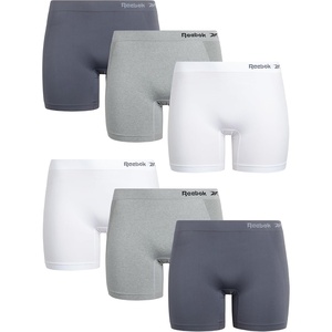 image:imageReebok Boyshort Underwear for Women  6 Pack Seamless Boy Shorts Panties for Women Sizes SXL Extended Plus Size 1X3XBlackened PearlWhiteLight Grey
