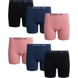 image:imageReebok Boyshort Underwear for Women  6 Pack Seamless Boy Shorts Panties for Women Sizes SXL Extended Plus Size 1X3XCoral PinkVintage IndigoBlack