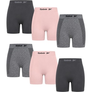 image:imageReebok Boyshort Underwear for Women  6 Pack Seamless Boy Shorts Panties for Women Sizes SXL Extended Plus Size 1X3XPinkCharcoalGrey Melange