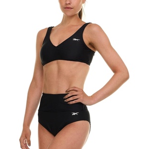image:imageReebok Bralette Bikini Sets for Women High Waisted Bikini Bottoms Womens Swimsuits Athletic Sporty Bathing SuitBlack