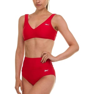 image:imageReebok Bralette Bikini Sets for Women High Waisted Bikini Bottoms Womens Swimsuits Athletic Sporty Bathing SuitRed