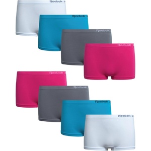 image:imageReebok Girls Boyshorts 8 Pack Performance Stretch Seamless Underwear  Soft Easy Coverage for School Play and Lounging Smooth Fit Flexes Through Sports and SleepoversSteel GreyCarmine RoseScuba BlueWhite