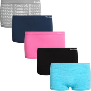 image:imageReebok Girls Boyshorts Underwear  5 Pack Soft Breathable Panties Boy Shorts Seamless Underwear for Girls Sizes 616 Size 67 Sharkskin PrintEvening BlueBright PinkBlackAqua