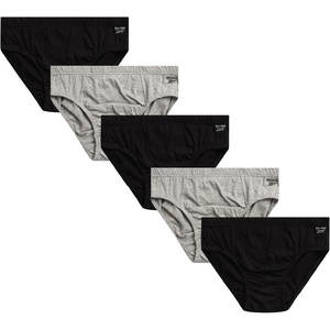 image:imageReebok Mens Low Rise Briefs  5 Pack Soft Stretch Performance Low Rise Mens Underwear TagFree Comfort BriefsBlackGrey