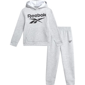 image:imageReebok Toddler Boys Cozy 2Piece Fleece Hoodie amp Sweatpants Jogger Set  Soft Warm Layer for Play or Casual Days Secure Ankle Cuffs and Easy Fit Built for Everyday Comfort Through Fall and WinterLight Grey Heather Logo