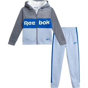 image:imageReebok Toddler Boys Fleece FullZip Hoodie amp Jogger Set for School amp Play  Cozy Soft Fabric Feel Ribbed Cuffs amp Elastic Waistband Stay Put Through Active Play Colorblock Style Pairs with SneakersLight Grey Heather