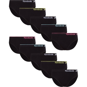 image:imageReebok Womens Bikini Underwear  10 Pack Soft Stretch Seamless Panties  Smooth Feel Stays Comfortable All Day Relaxed Waistband Sits Gently on the Hips Without Digging inBlack With Contrast