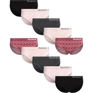 image:imageReebok Womens Bikini Underwear  10 Pack Soft Stretch Seamless Panties  Smooth Feel Stays Comfortable All Day Relaxed Waistband Sits Gently on the Hips Without Digging inBlackLight Pink JacquardSharkskinLight PinkPersian Pink