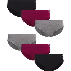 image:imageReebok Womens Bikini Underwear  6 Pack Soft Stretch Seamless Panties  Smooth Feel Stays Comfortable All Day Relaxed Waistband Sits Gently on the Hips Without Digging inBlackAnemoneLight Grey Melange