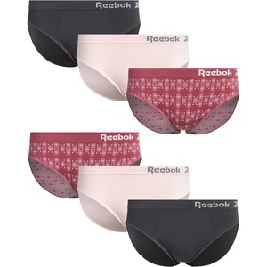 image:imageReebok Womens Bikini Underwear  6 Pack Soft Stretch Seamless Panties  Smooth Feel Stays Comfortable All Day Relaxed Waistband Sits Gently on the Hips Without Digging inJacquardLotusBlackened Pearl