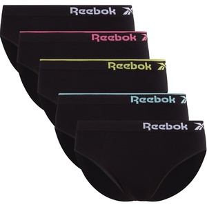 image:imageReebok Womens Bikini Underwear 5 Pack Soft Stretch Seamless Underwear  NextLevel Softness from Breathable Nylon Spandex Flattering LowRise Silhouette Flatters Natural CurvesBlack With Contrast