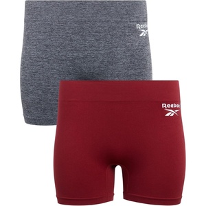 image:imageReebok Womens Boyshorts  2 Pack Seamless Stretch 4 Inseam Tagless  StayPut Design Moves with You Flexible 4Way Flexible Fabric Eliminates Lines and Everyday DiscomfortCharcoal MelangeRhubarb