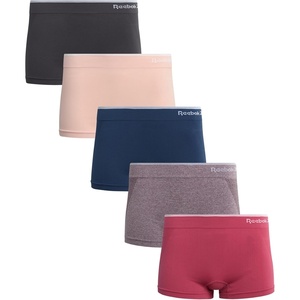 image:imageReebok Womens Boyshorts  5 Pack Performance Seamless Underwear for Women  StayPut Fit Moves Naturally with Your Body Tagless 4Way Stretch Eliminates Visible Lines and Pressure PointsFoxGloveLotus FigDenimBlackened Pearl